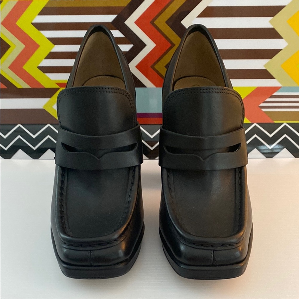 Sam Edelman Black Platform Loafer Heels